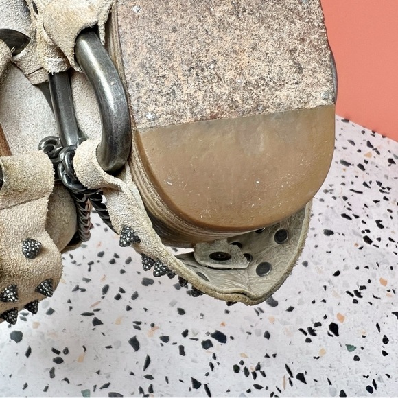 Zadig & Voltaire Parke Suede Leather Chain Pointed Studded Women’s Booties Sz 8 - Picture 14 of 15